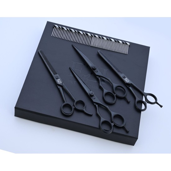 Edge Black 7.5" Pet Grooming Scissors Set