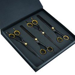 Black & Gold 8.5” Pet Grooming Scissors Set
