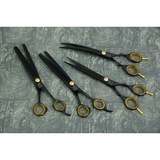 Black & Gold 8.5” Pet Grooming Scissors Set