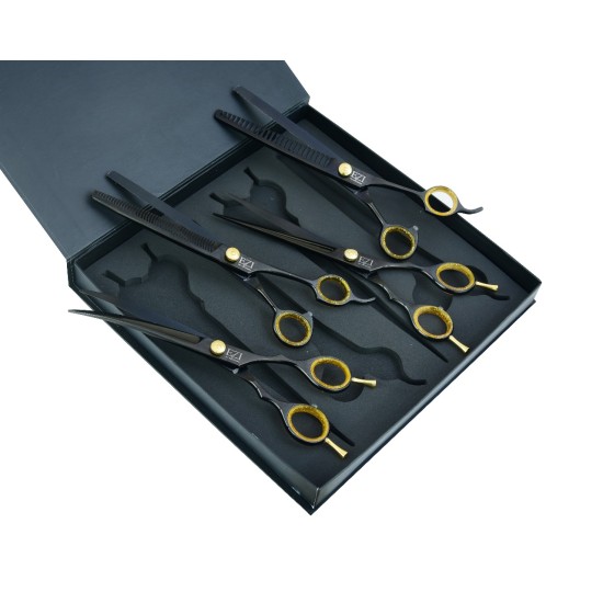 Black & Gold 8.5” Pet Grooming Scissors Set