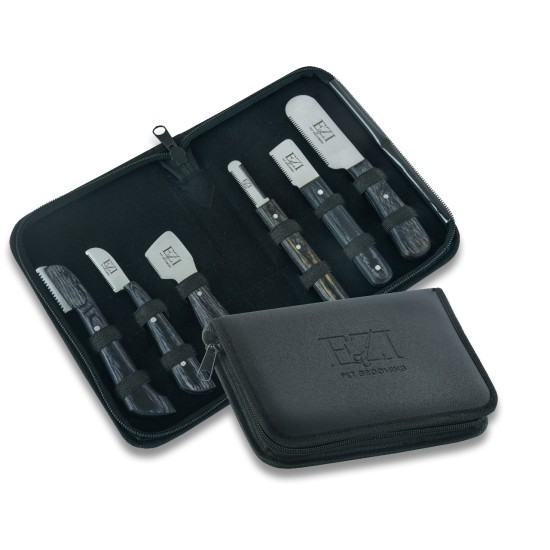 Black Stripping Knives Set for Pets Grooming