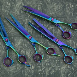 Multicolor Rainbow 8.5” Pet Grooming Scissors Set