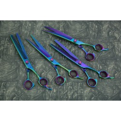 Multicolor Rainbow 8.5” Pet Grooming Scissors Set