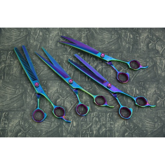Multicolor Rainbow 8.5” Pet Grooming Scissors Set