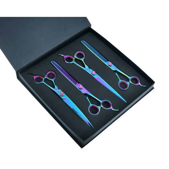 Multicolor Rainbow 8.5” Pet Grooming Scissors Set
