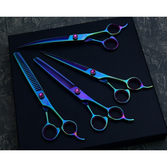Multicolor Rainbow 8.5” Pet Grooming Scissors Set