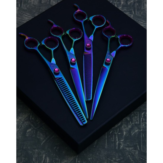 Multicolor Rainbow 8.5” Pet Grooming Scissors Set