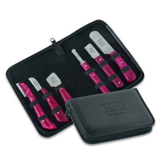 Pink Stripping Knives for Pet Grooming