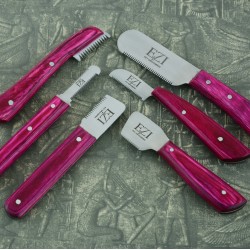 Pink Stripping Knives for Pet Grooming