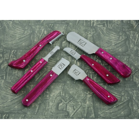 Pink Stripping Knives for Pet Grooming