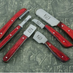 Red Stripping Knives for Pet Grooming
