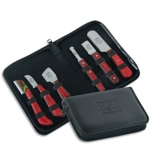 Red Stripping Knives for Pet Grooming