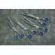 Silver with Blue Rings 8.5” Pet Grooming Scissors Set